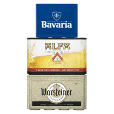Bavaria krat van 12 flesjes à 30 cl,
Warsteiner of Alfa
krat van 24 flesjes à 30 cl